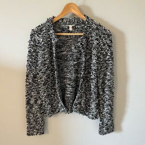 Eileen Fisher Organic Peruvian Cotton Boucle Open Cardigan
Black White XS